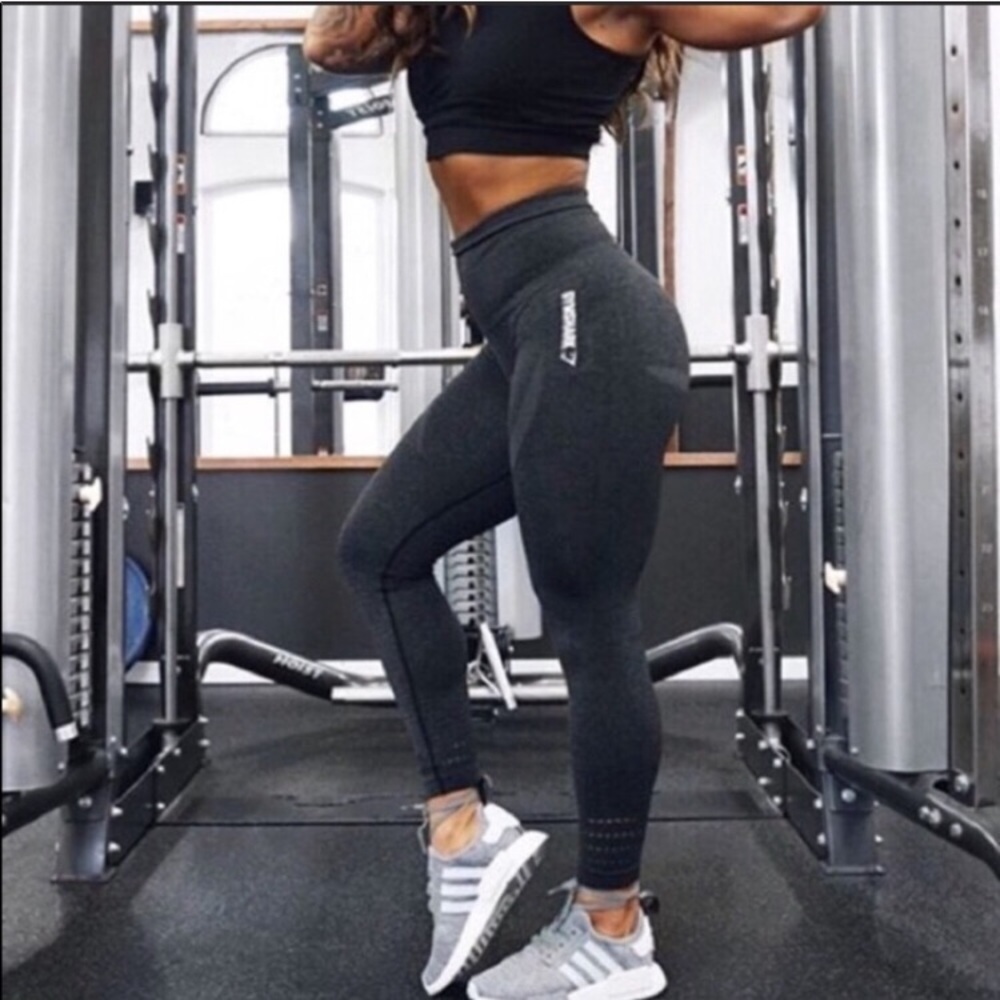 Gymshark Original Seamless Leggings Black Marl XS